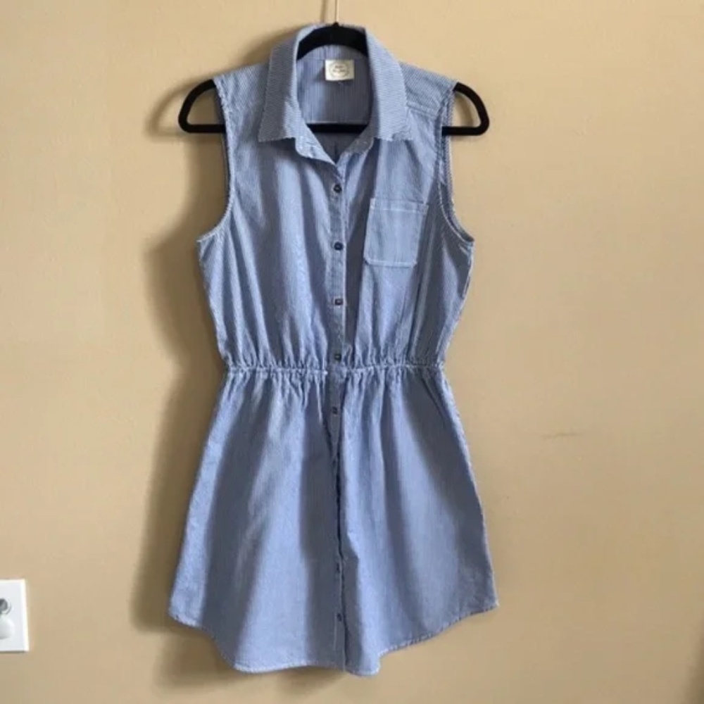 Belle du Jour Blue and White Striped Dress Small